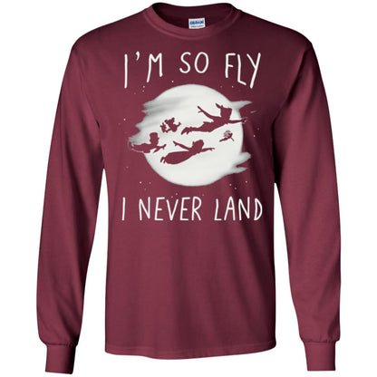Film T-shirt Peter Pan So Fly Moon Silhouette Graphic Maroon