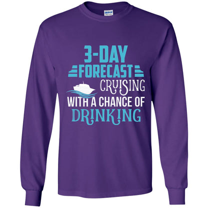 Funny Cruise T-shirt Forecast Cruising With A Chance Purple