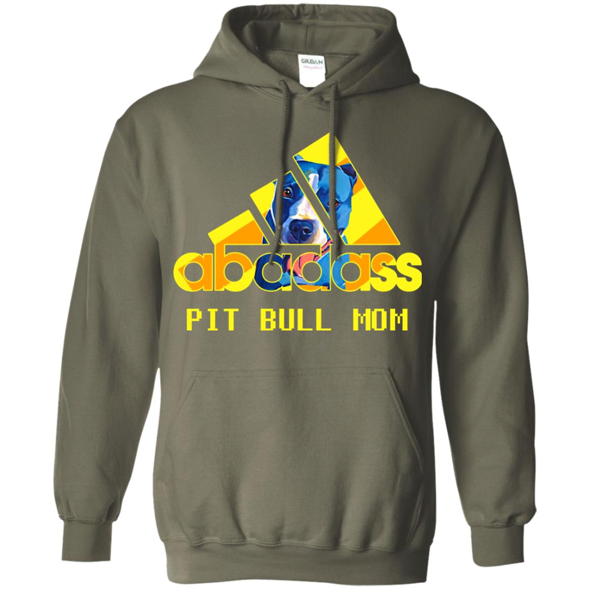 Abadass Pit Bull Mom Mommy Loves Pitbull Shirt Military Green