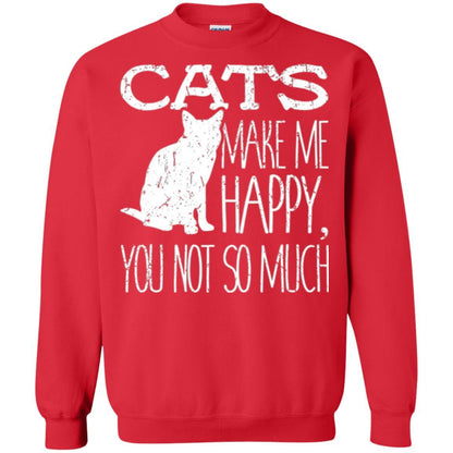 Cat Lover T-shirt Cats Make Me Happy You Not So Much Red