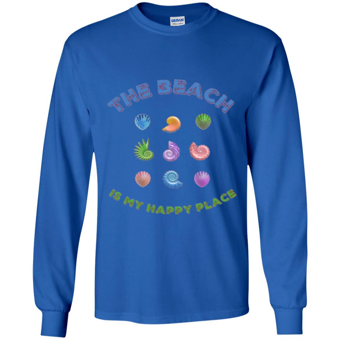 Shell T-shirt The Beach Is My Happy Place Royal