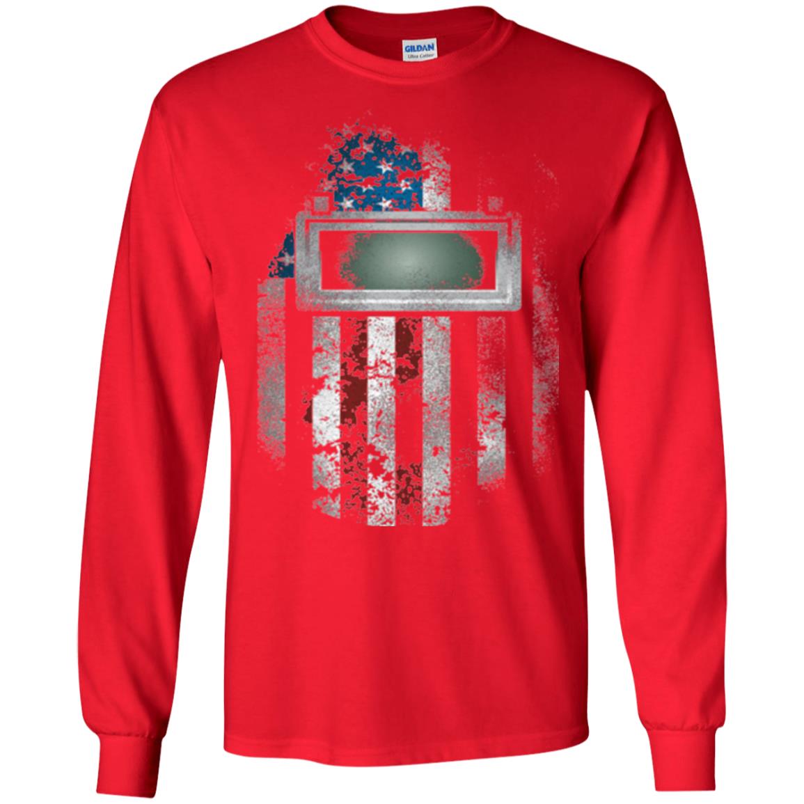 Welder Gift Shirt American Welding Hood Gift T-shirt Red