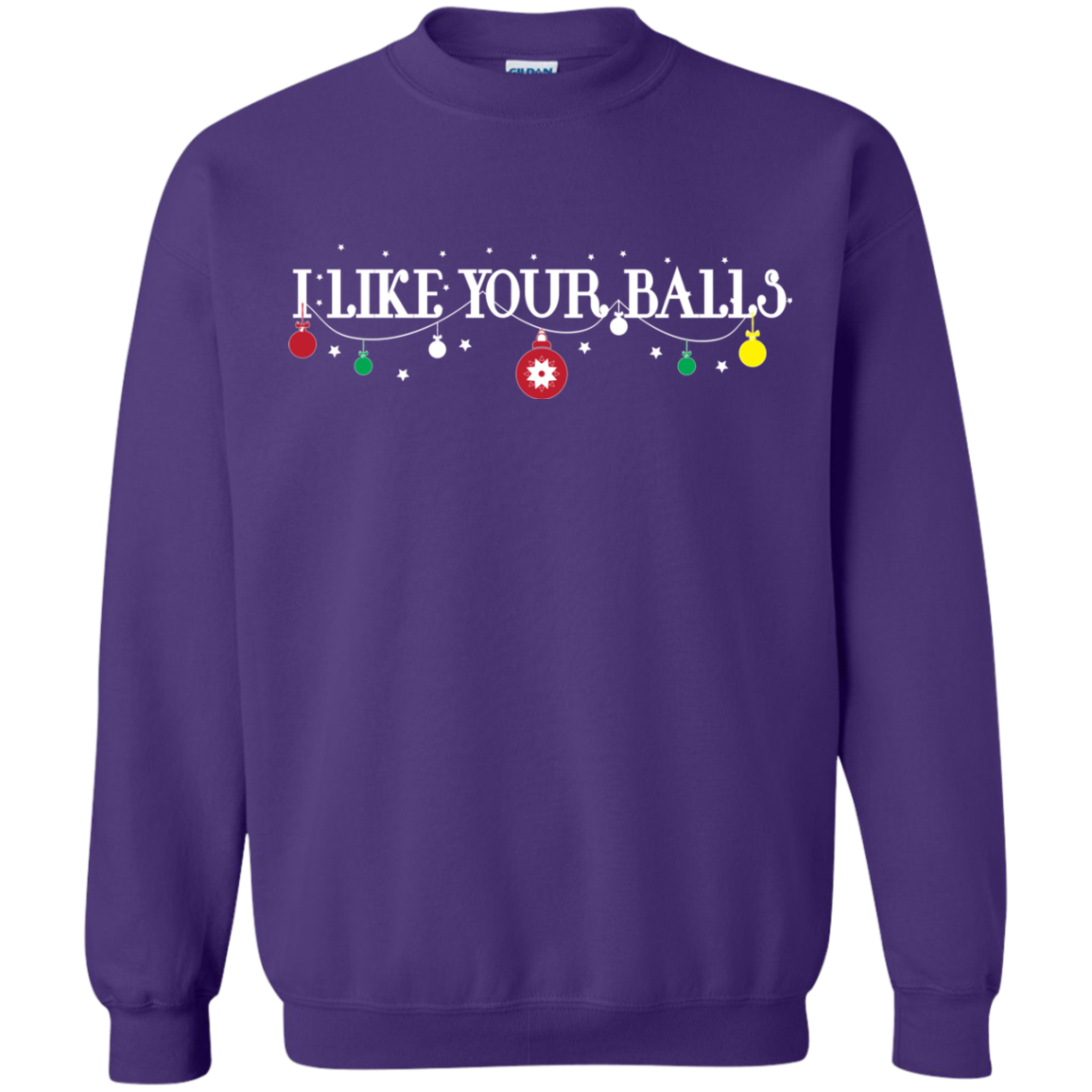 Christmas T-shirt I Like Your Balls Purple