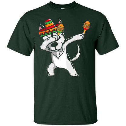 Dabbing Husky Funny Cinco De Mayo T-shirt Forest