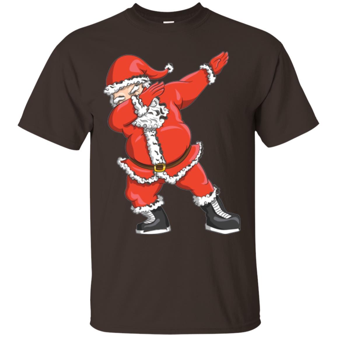 Funny Christmas T-shirt Dabbing Santa Claus Dark Chocolate