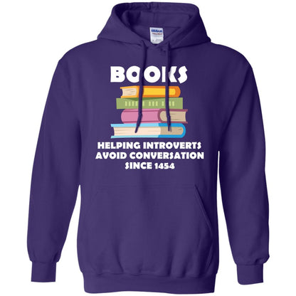 Books Helping Introverts Avoid Conversation Since 1454 Shirt Purple