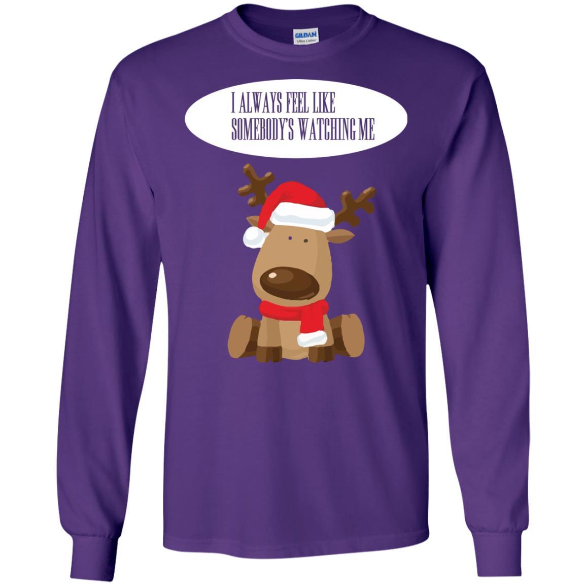 Christmas T-shirt I Always Feel Like Somebody's Watching Me Purple