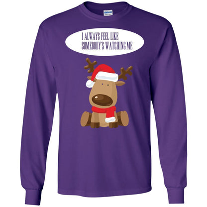 Christmas T-shirt I Always Feel Like Somebody's Watching Me Purple
