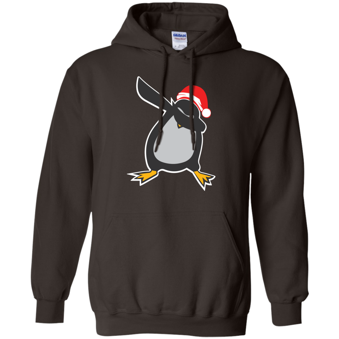 Christmas T-Shirt Dabbing Penguin Dark Chocolate