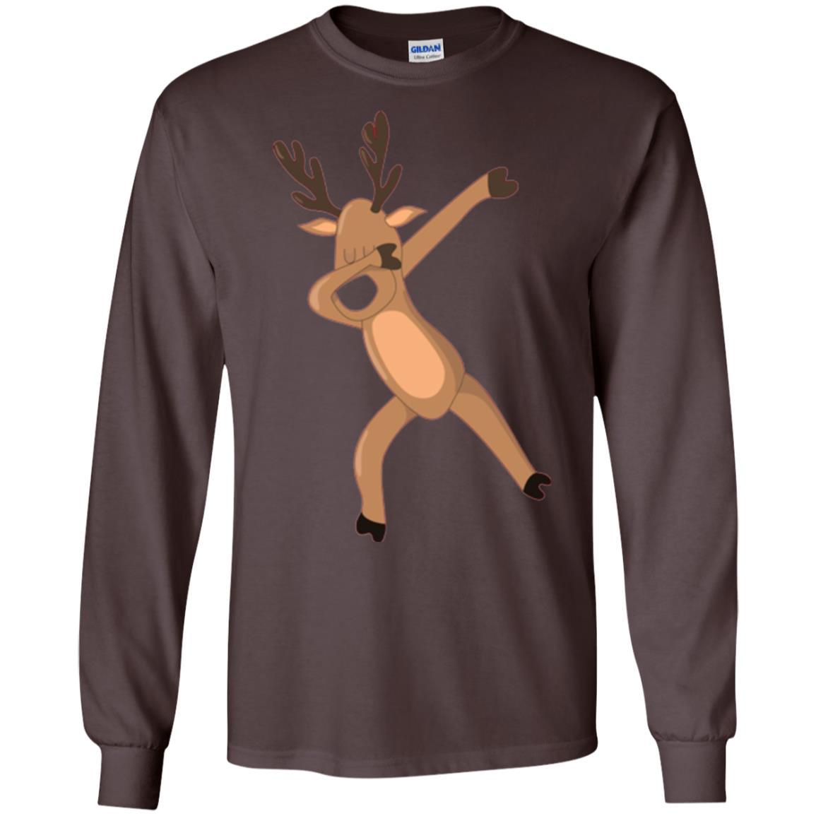 Christmas T-shirt Dabbing Reindeer Dark Chocolate