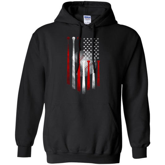 American Flag Baseball Flag Baseball Lover T-shirt Black