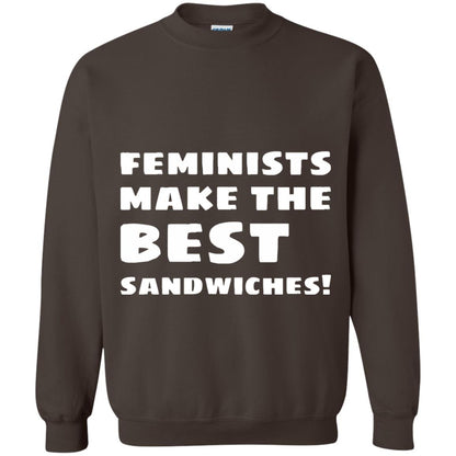 Feminists Make The Best Sandwiches Conversation T-shirt Dark Chocolate