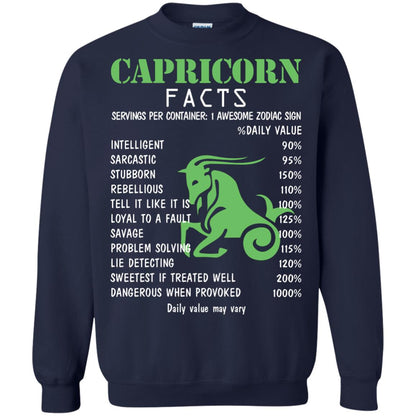 Capricorn Facts 1 Awesome Zodiac Sign Gift Shirt For Capricorn Horoscope Navy