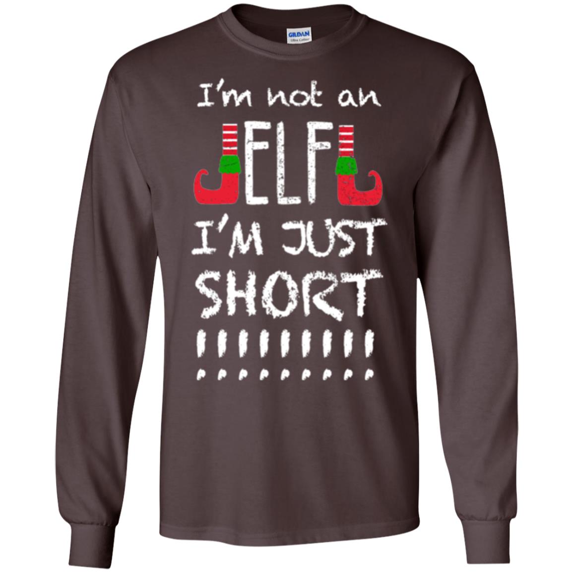 Christmas T-shirt I_m Not An Elf I_m Just Short Dark Chocolate