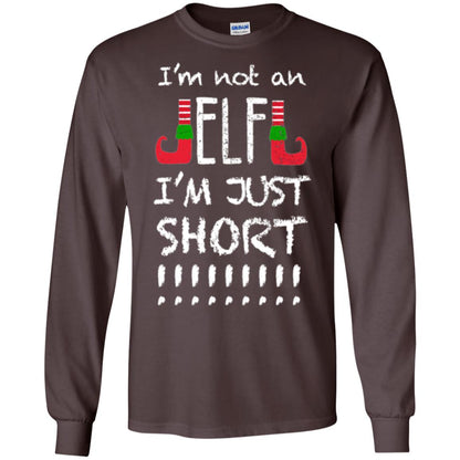 Christmas T-shirt I_m Not An Elf I_m Just Short Dark Chocolate