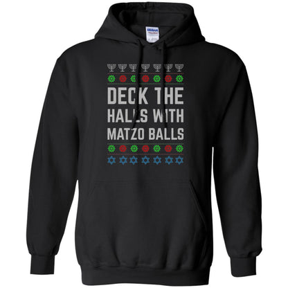 Christmas T-shirt Deck The Halls With Matzo Balls Black