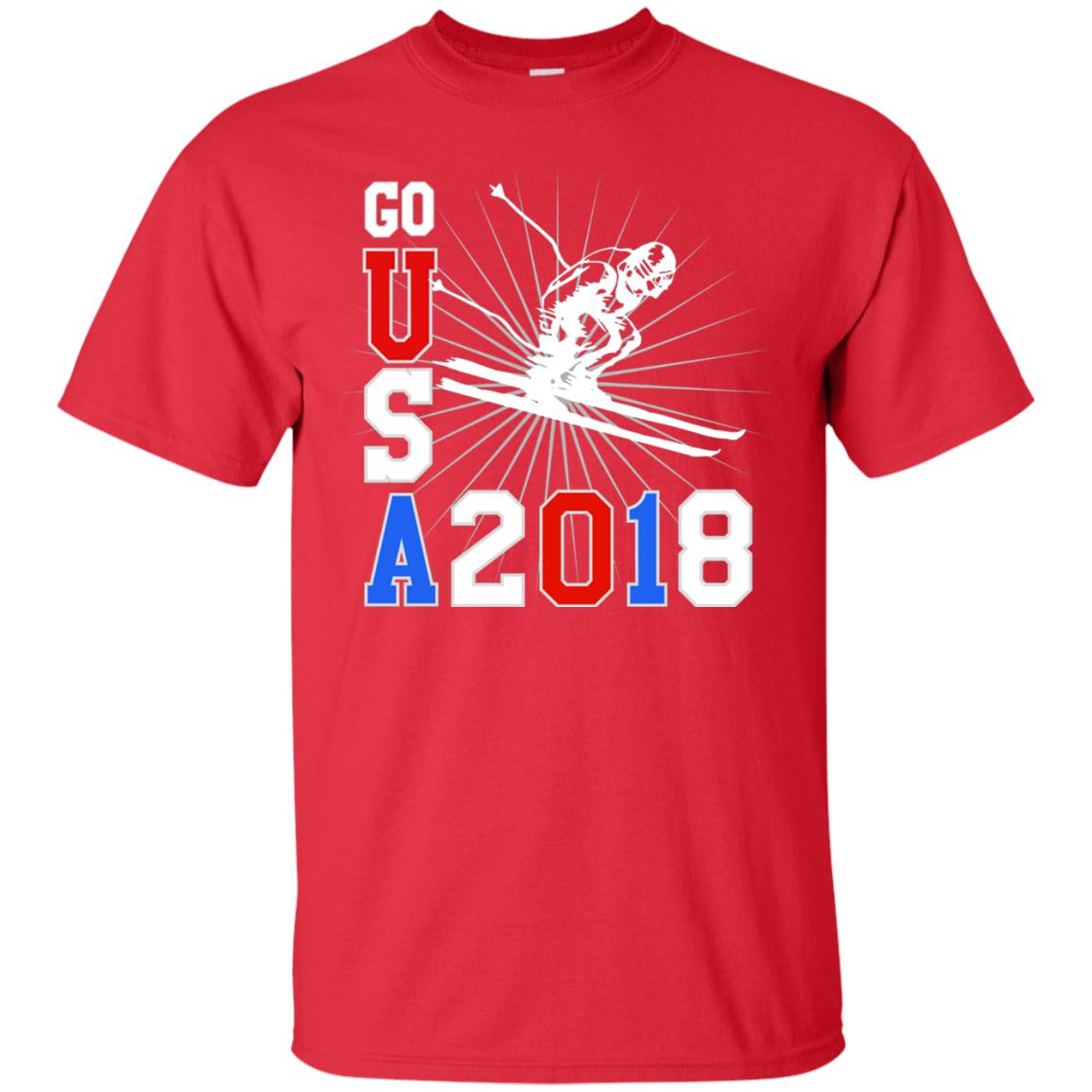 Alpine Skiing T-shirt Go Usa 2108 Cool Red