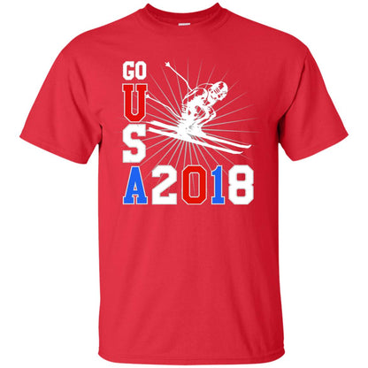Alpine Skiing T-shirt Go Usa 2108 Cool Red
