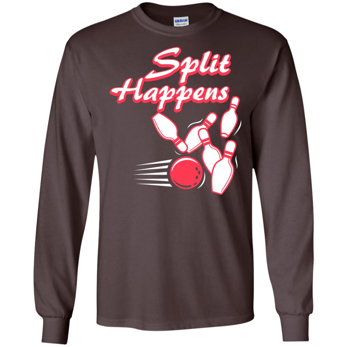 Bowling Lover T-shirt Split Happens Dark Chocolate