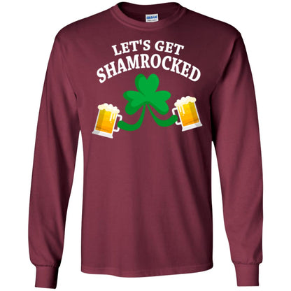 Patrick_s Day T-shirt Let_s Get Shamrocked Maroon