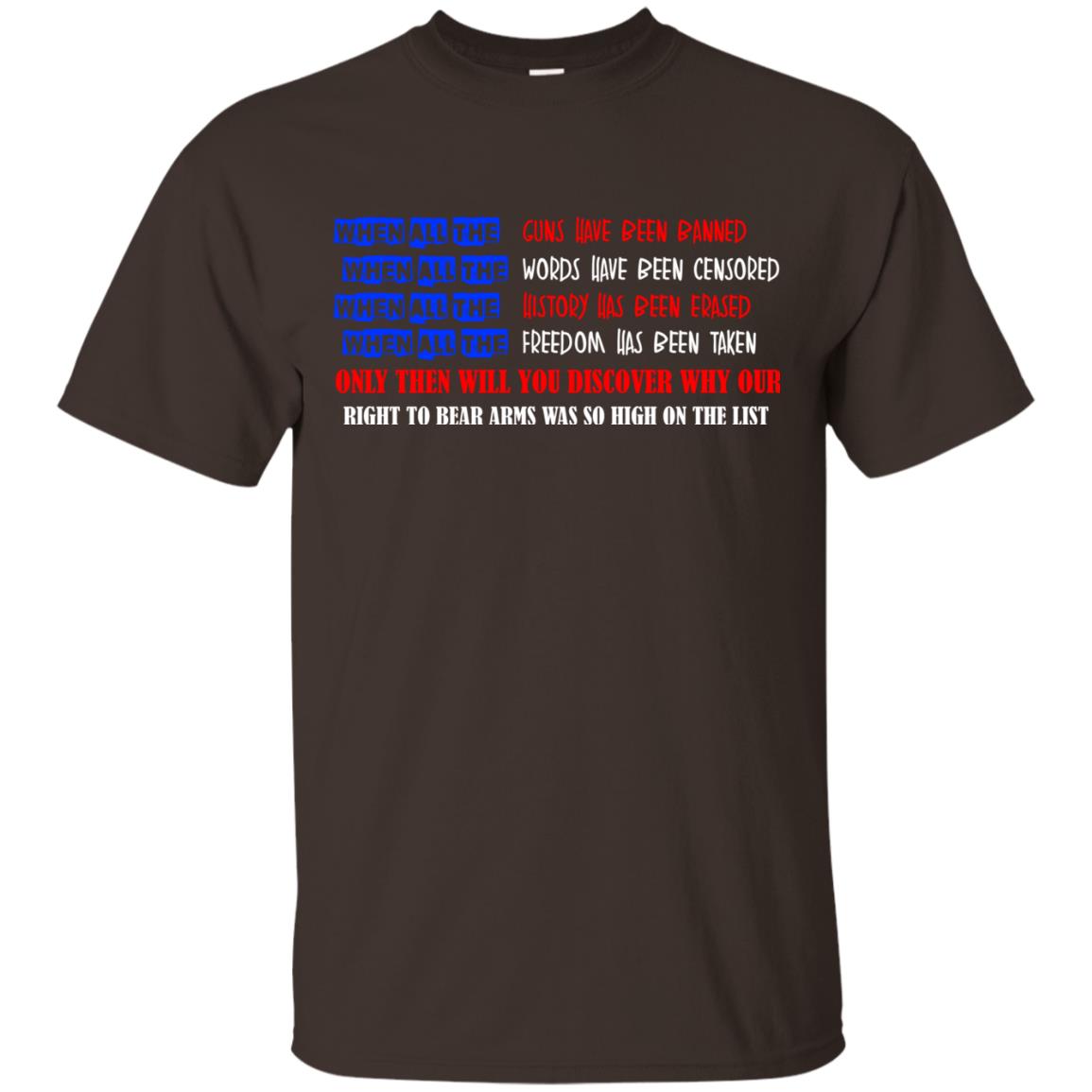 Why Our Right To Bear Arms Was So High On The List Shirt Dark Chocolate