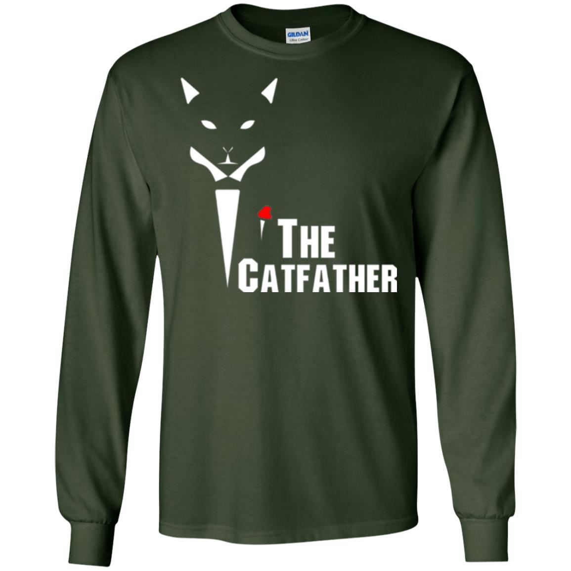Cat Dad Lover T-shirt The Catfather T-shirt Forest Green