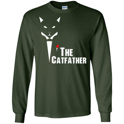 Cat Dad Lover T-shirt The Catfather T-shirt Forest Green