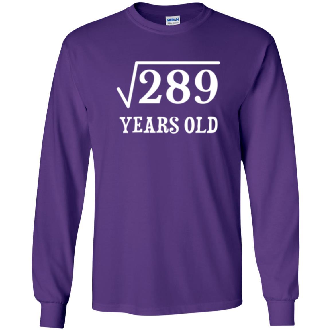 Brithday T-shirt Square Root Of 289 Purple