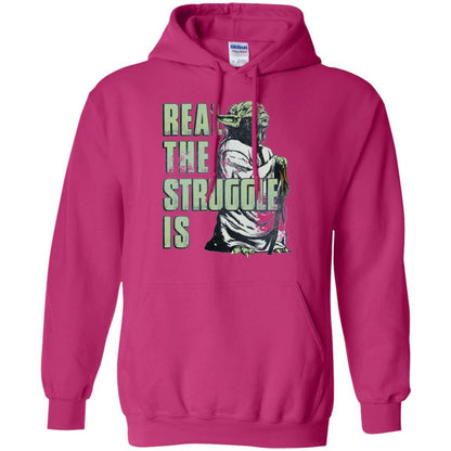 Film T-shirt Star Wars Yoda Real The Struggle Is Graphic Heliconia