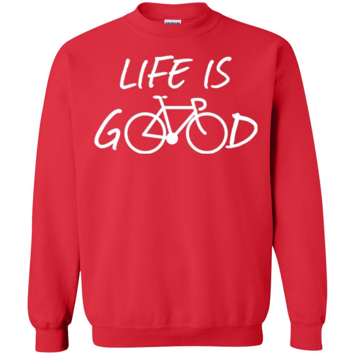 Bicycle T-shirt Life Is Good T-shirt Red