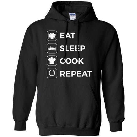 Chef T-shirt Eat Sleep Cook Repeat T-shirt Black