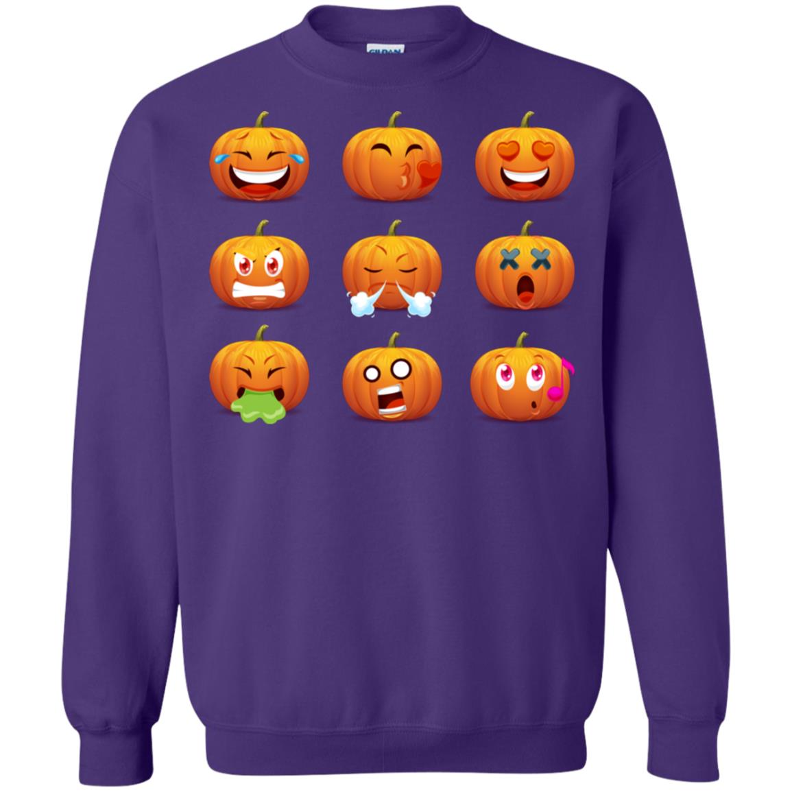Funny Pumpkins Emoji Halloween Gift Shirt Purple