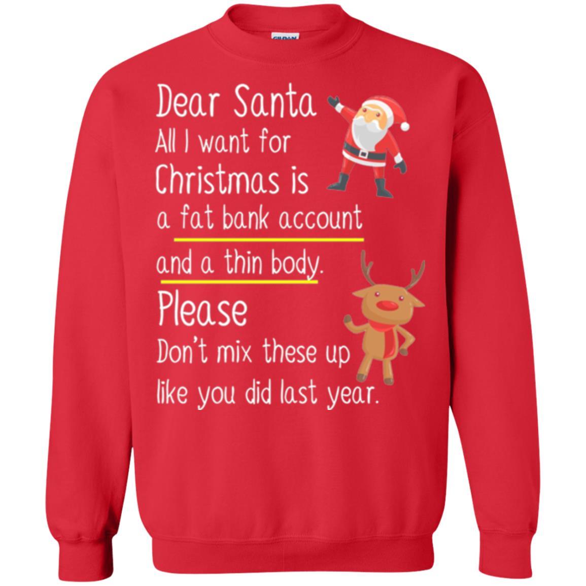 Christmas T-shirt Dear Santa All I Want For Christmas Red