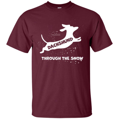 Dachshund Through The Snow T-shirt Maroon