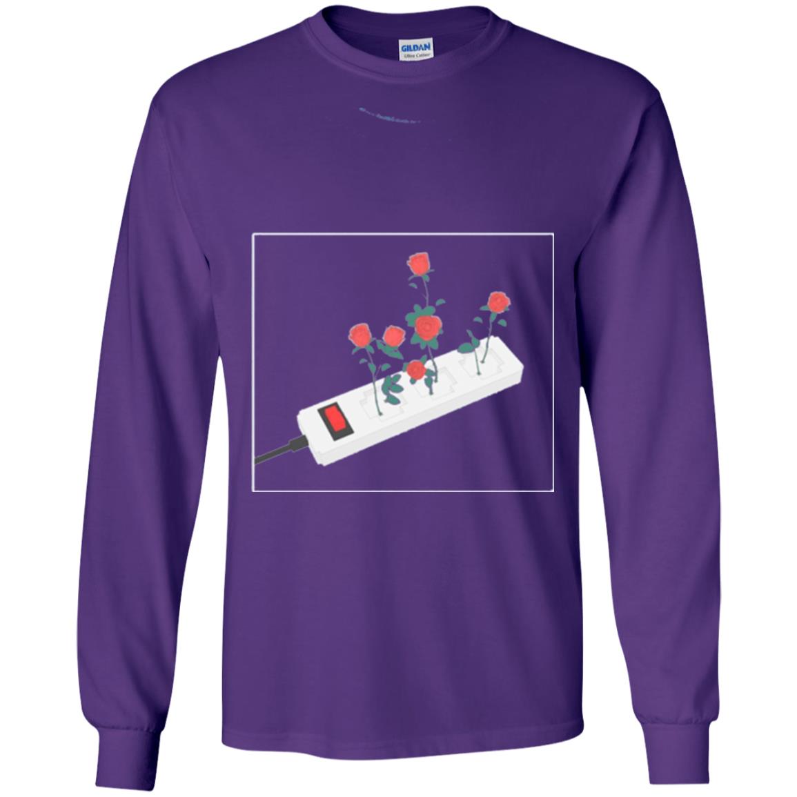 Flower Power Cute Art Aesthetic Vaporwave Digital Rose T-shirt Purple