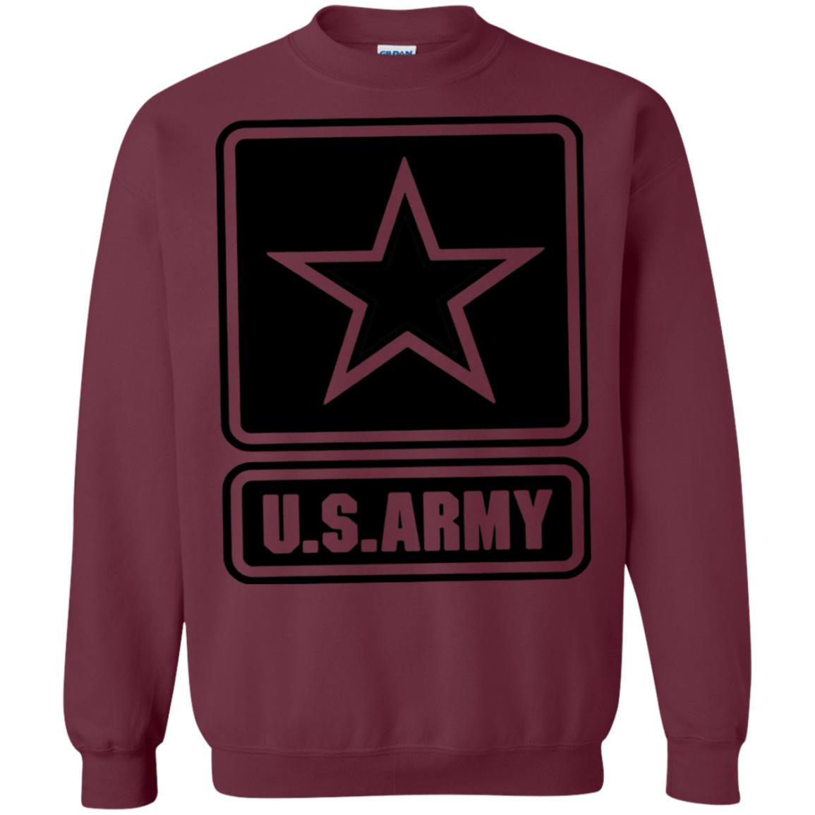 Us Army Black Logo United States Design T-shirt Maroon