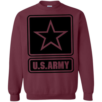 Us Army Black Logo United States Design T-shirt Maroon