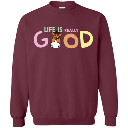 Life Is Really Good With My Cute Horse T-shirt Maroon