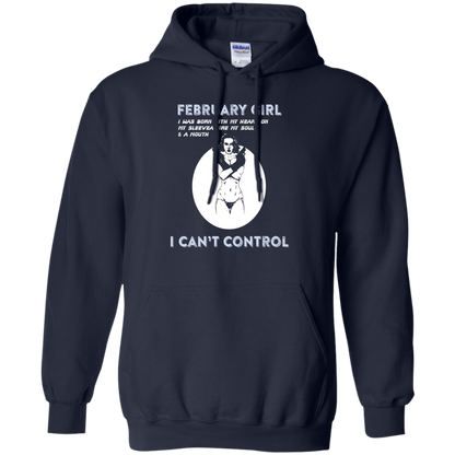 February Girl I Was Born With My Heart T-shirt Navy