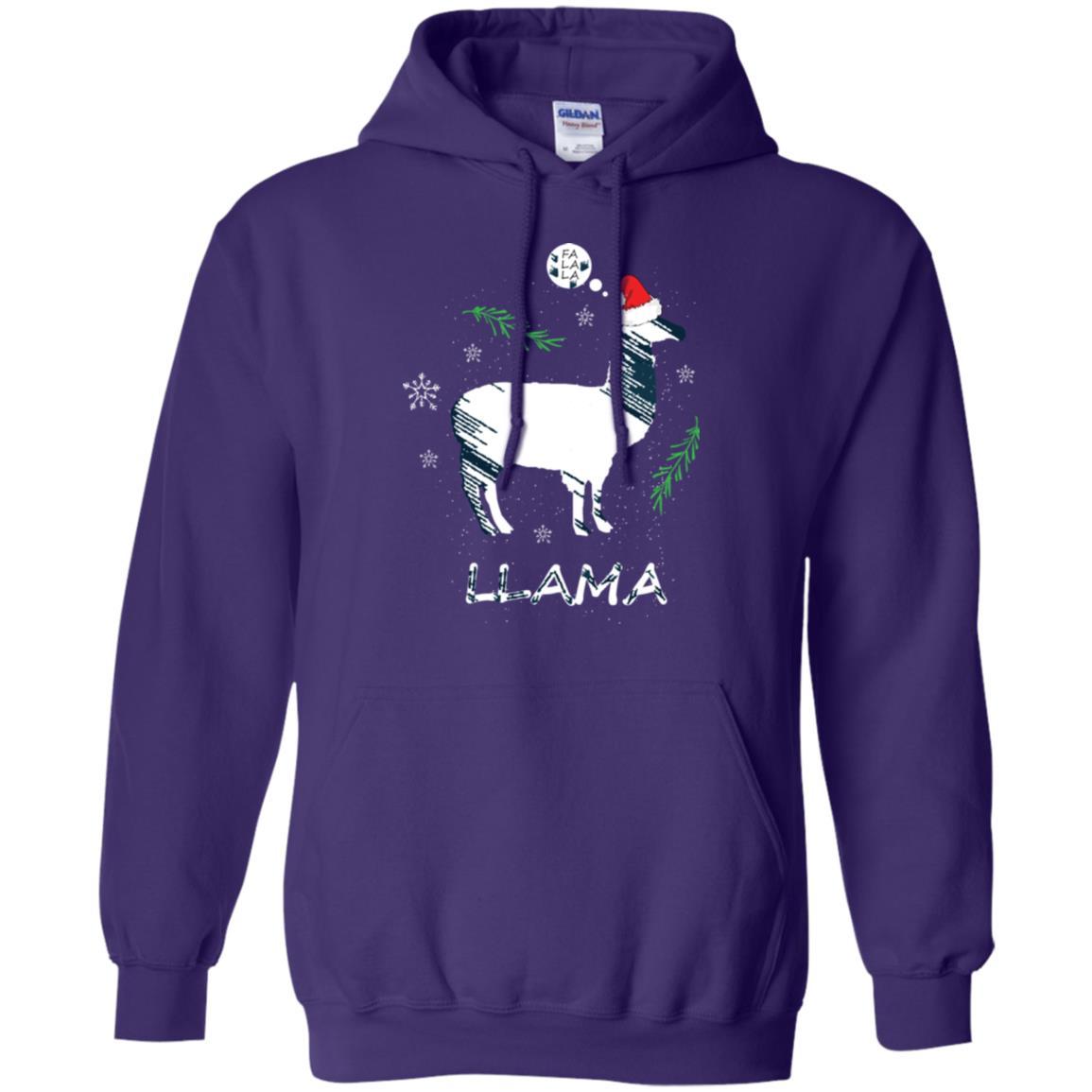 Christmas T-shirt Fa La La La Llama T-shirt Purple