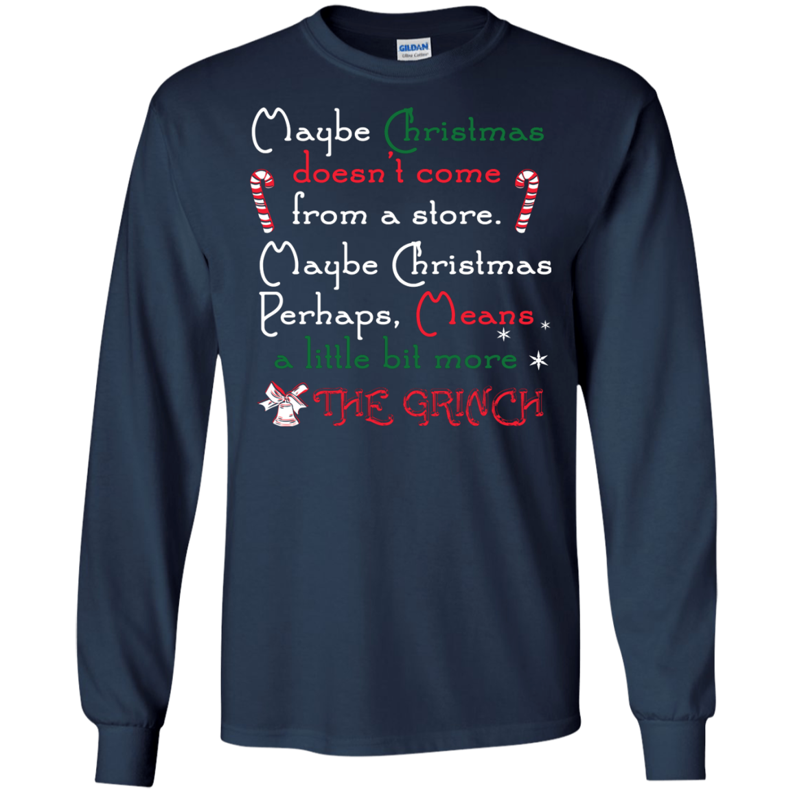 Christmas T-shirt Maybe Christmas Doesn't Come From A Store Navy