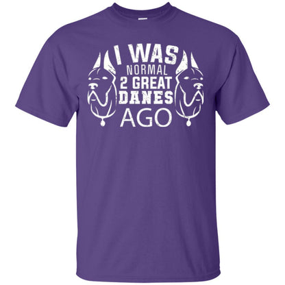 Dog Lover T-shirt I Was Normal 2 Great Danes Ago Purple