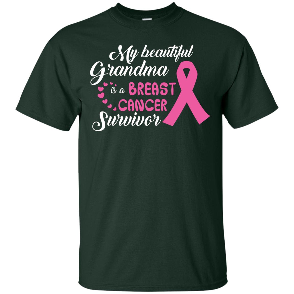 My Beautiful Grandma Is A Breast Cancer Survivor T-shirt Forest