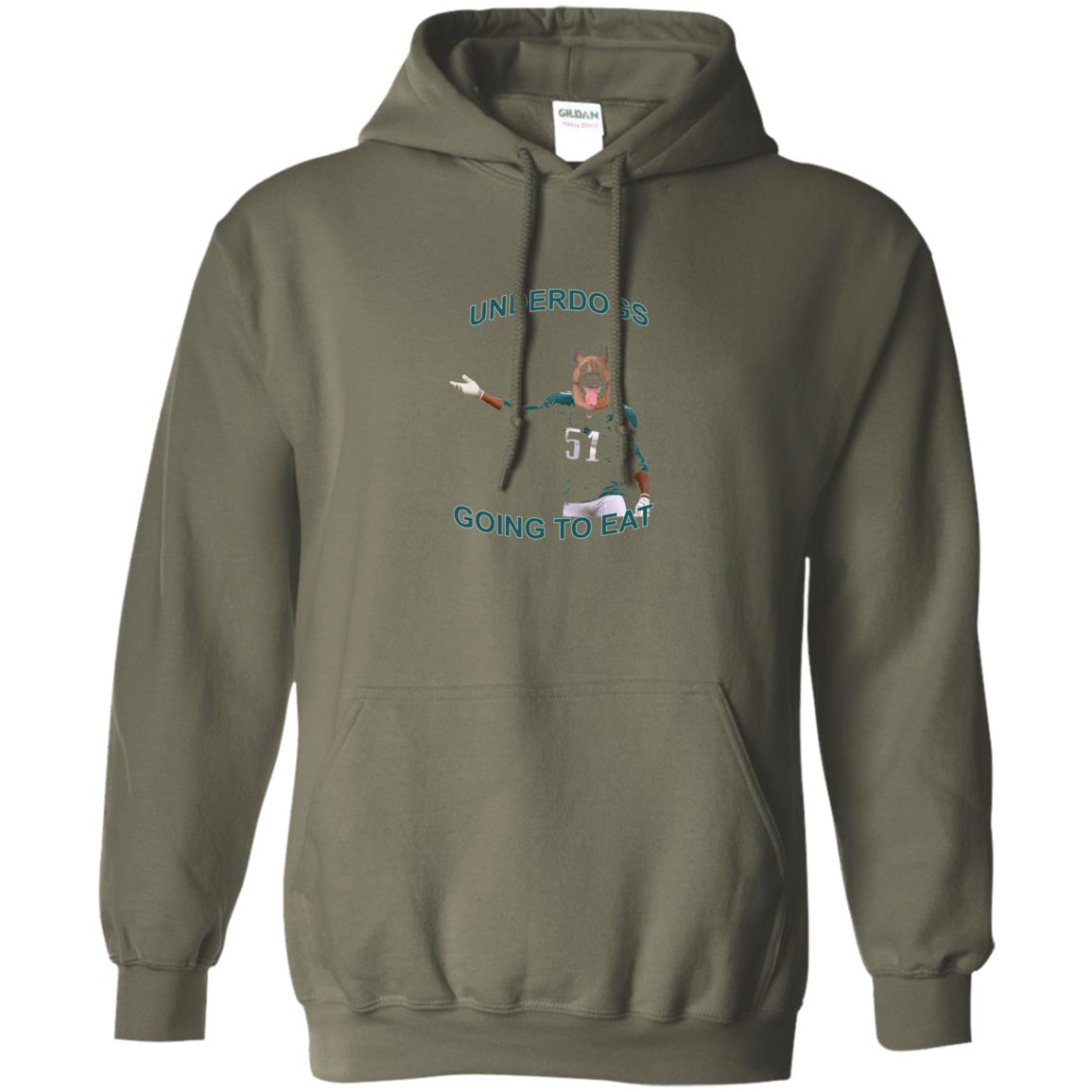 Football T-shirt Underdogs Going To Eat Military Green