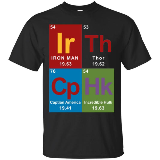 Marvel Avengers Periodic Table Elements T-shirt Black