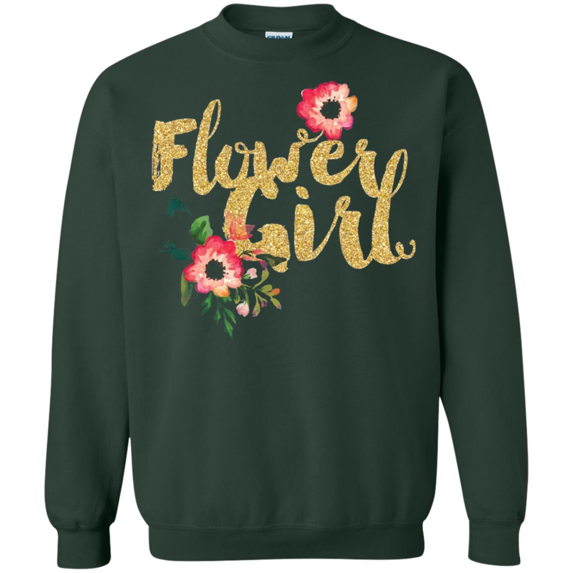 Flower Girl Bridesmaid Wedding Reception T-shirt Forest Green