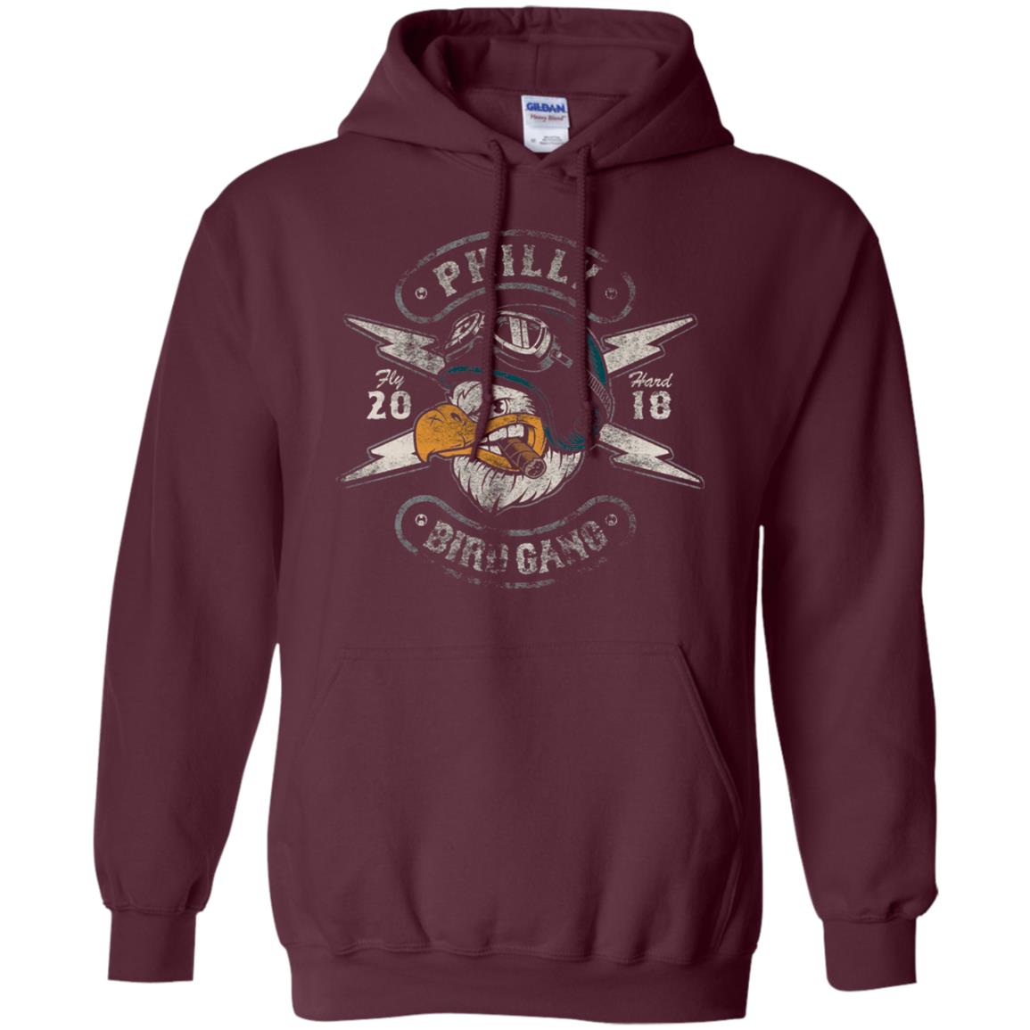 Bird Gang Eagles T-shirt Vintage Distressed Maroon