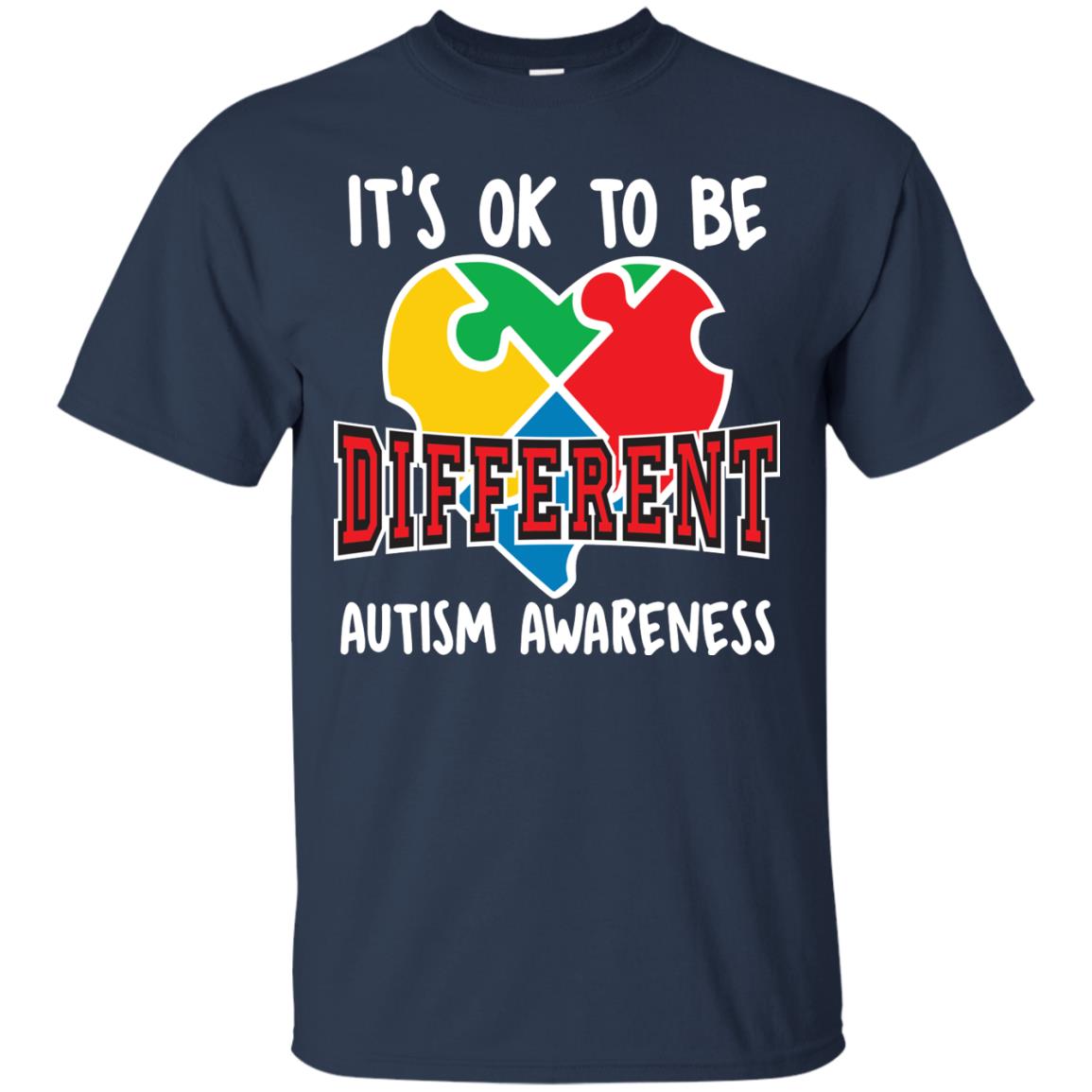 It’s Ok To Be Different Autism Awareness T-shirt Navy