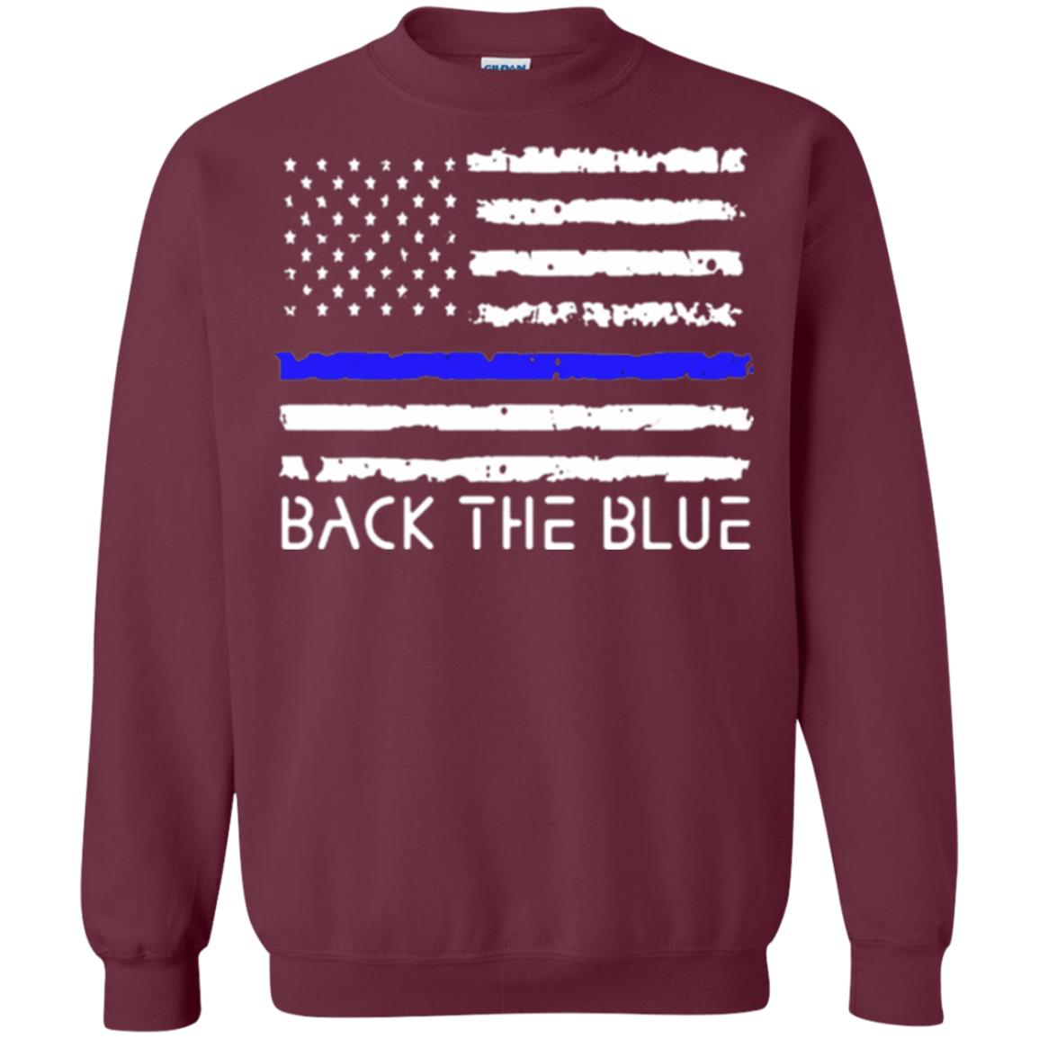 Thin Blue Line T-shirt Back The Blue Maroon