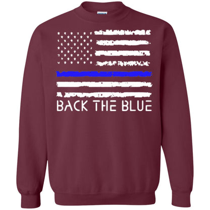 Thin Blue Line T-shirt Back The Blue Maroon